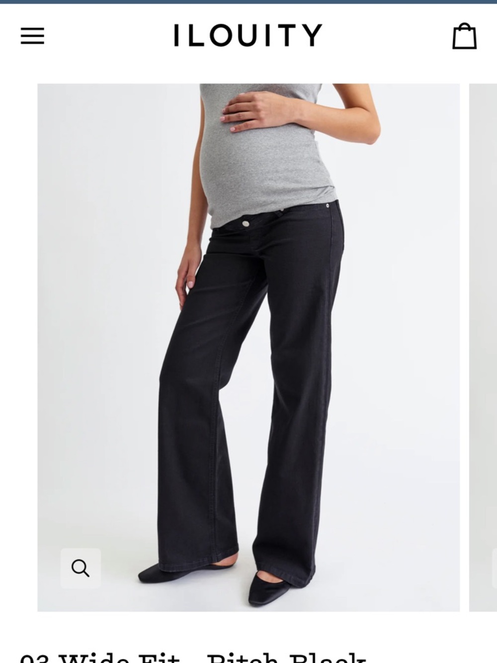 NWT Ilouity maternity jeans- fit 03 wide leg in Pitch black- size 44/34 US 12